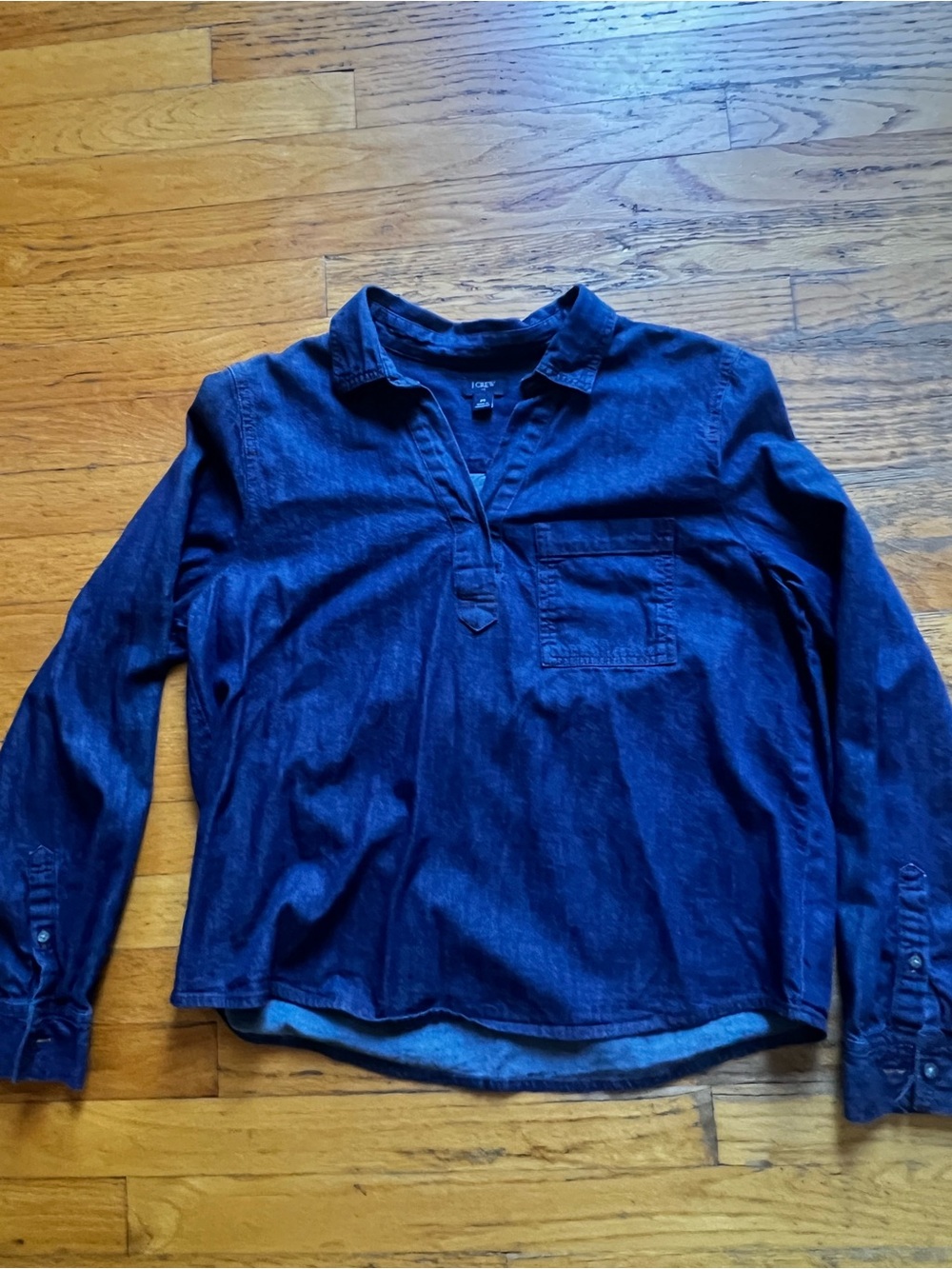 J. Crew Indigo Denim Long-Sleeve Popover Shirt
